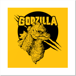 Black White Godzilla Posters and Art